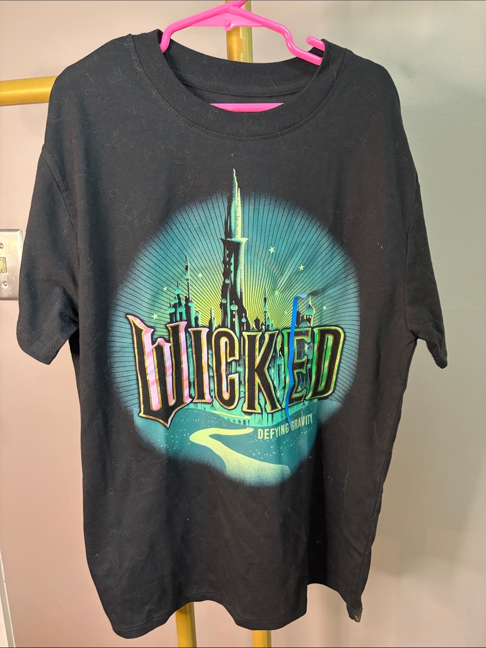 Wicked Musical Graphic Tee – Black with Teal & Lime Logo